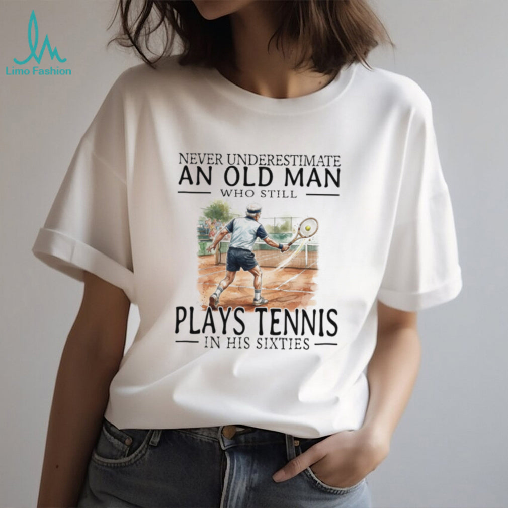 Tennis Player Old Man Sixties Athlete Sports Graphic Shirt