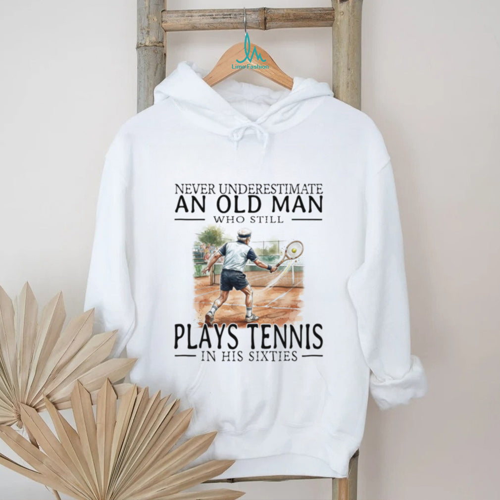 Tennis Player Old Man Sixties Athlete Sports Graphic Shirt