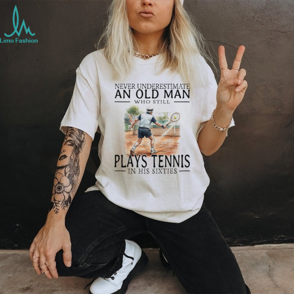 Tennis Player Old Man Sixties Athlete Sports Graphic Shirt
