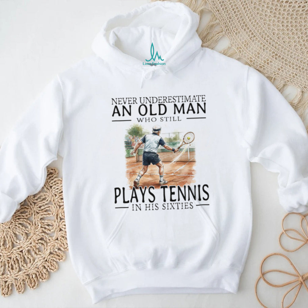 Tennis Player Old Man in His Sixties Sports Graphic T Shirt