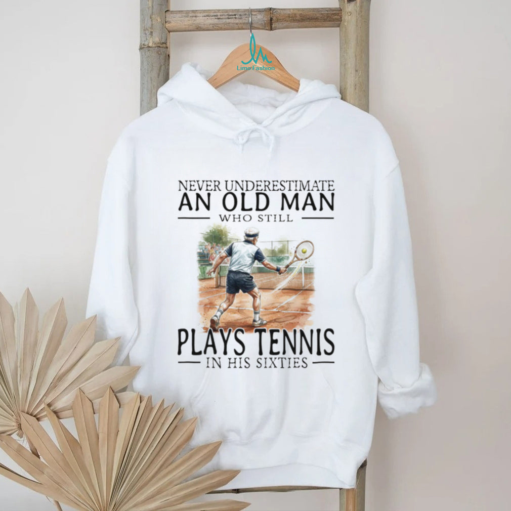 Tennis Player Old Man in His Sixties Sports Graphic T Shirt