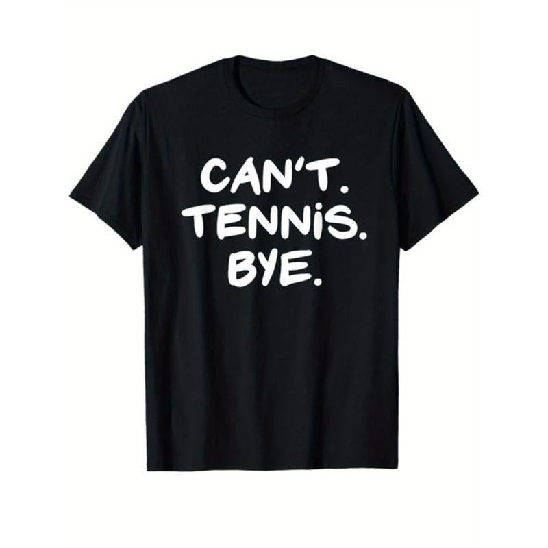 Tennis Print Men's Cotton Casual T-shirt, Short Sleeve Crew Neck Top, Men's Clothing Hoodie, Sweatshirt | PodTeesHub.com