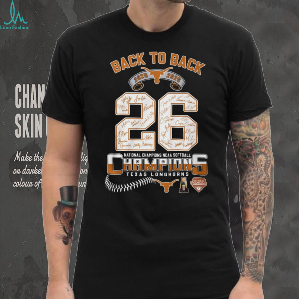 Texas Longhorns Back To Back NCAA Softball Champions Shirt