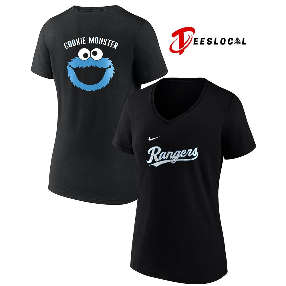 Texas Rangers X Cookie Monster logo shirt