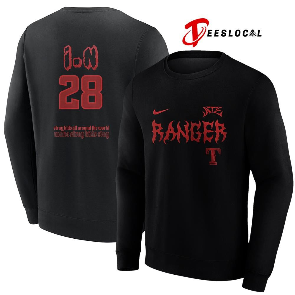 Texas Rangers x Stray Kids all around the world Dominate world tour name and number shirt