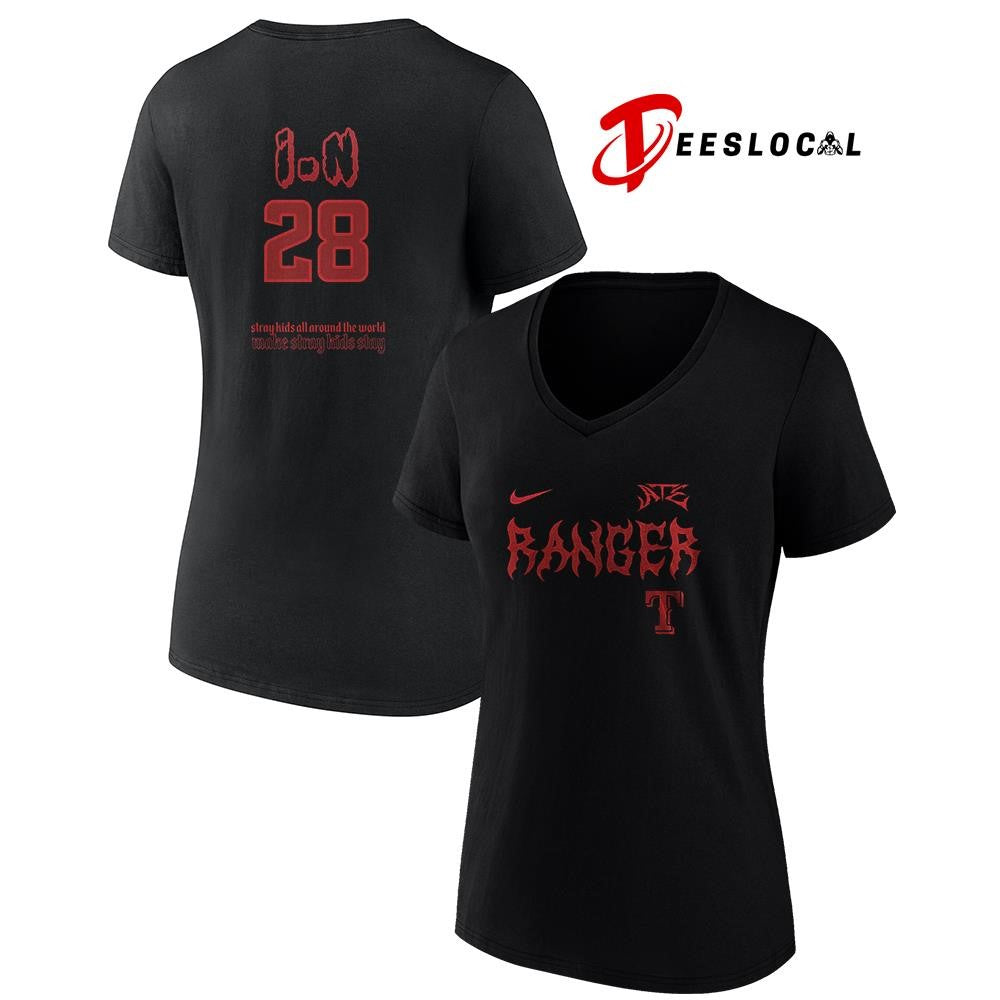 Texas Rangers x Stray Kids all around the world Dominate world tour name and number shirt