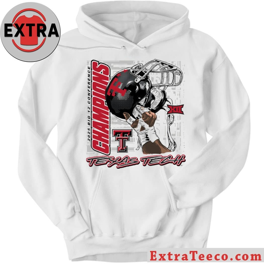 Texas Tech Red Raiders 2025 Big 12 Football Champions Helmet AT&amp;T Stadium in Arlington, December 6, 2025 Raise Em Up Shirt