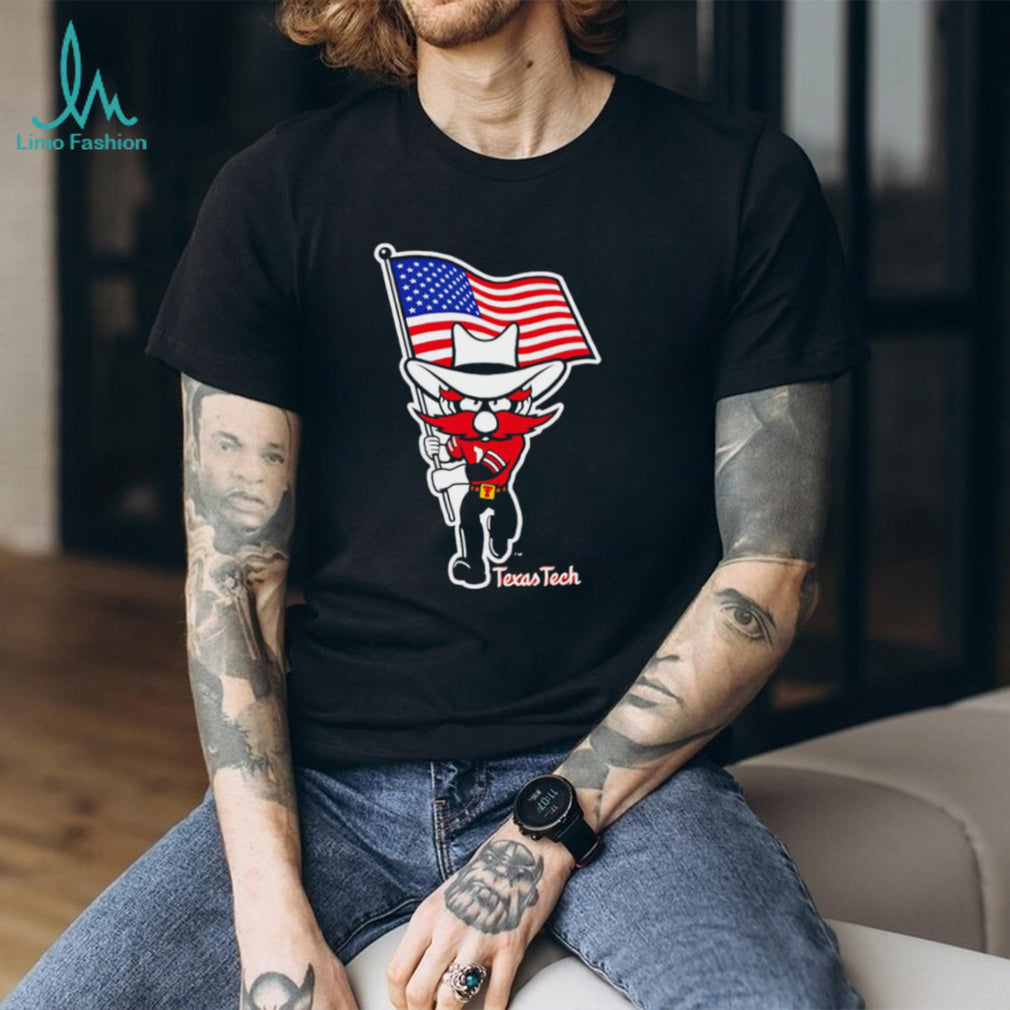 Texas Tech Red Raiders Mascot American Flag Patriotic T Shirt