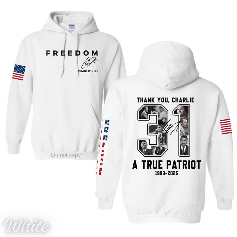 Thank You Charlie Kirk Memorial A True Patriot Shirt For Men