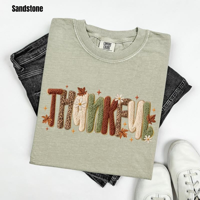 Thankful FAKE Crochet Comfort Colors T-Shirt 'NLB' Hoodie, Sweatshirt | PodTeesHub.com