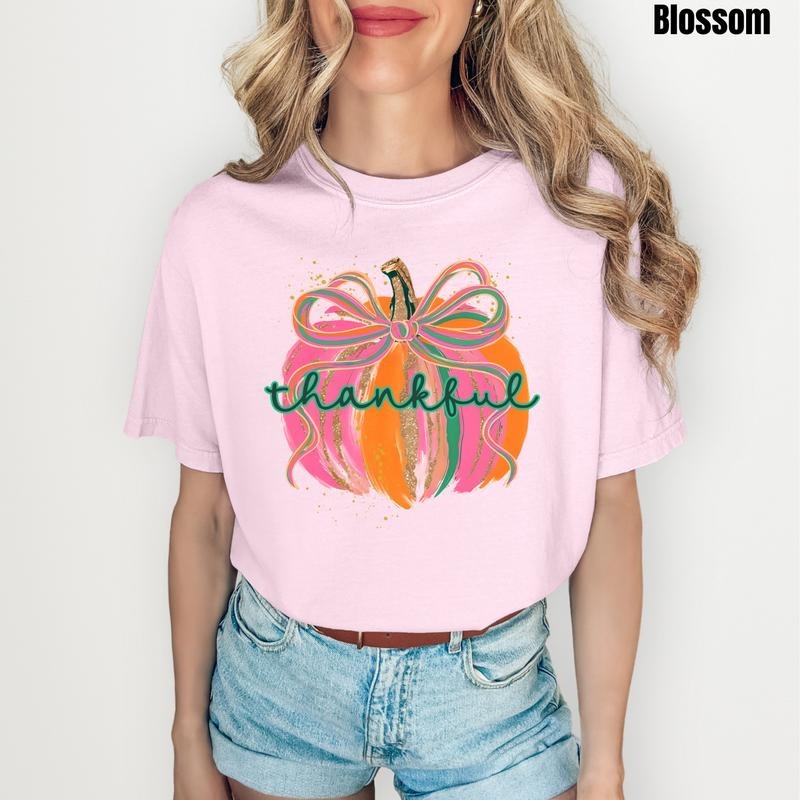 Thankful Pumpkin Comfort Colors T-Shirt 'NLB' Hoodie, Sweatshirt | PodTeesHub.com