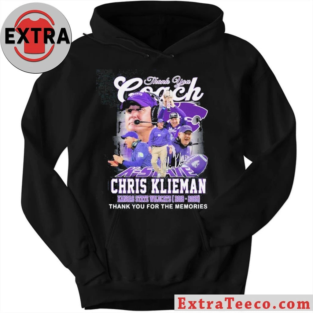 Thanks You Coach Chris Klieman Kansas State Wildcats 2019-2025 Signature Thank You For The Memories T-Shirt