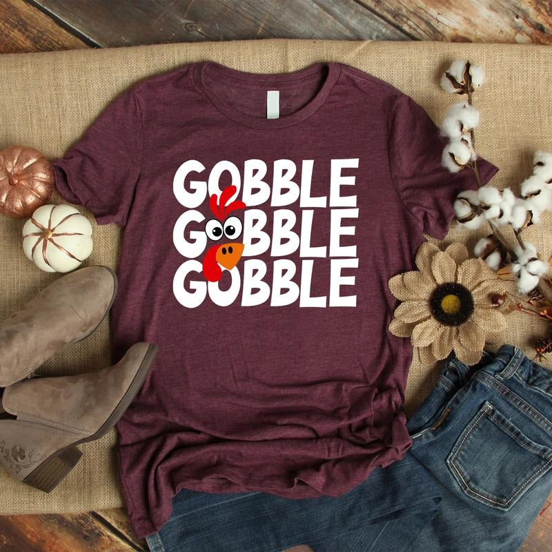 Thanksgiving Gobble Gobble Shirt, Funny Family Thanksgiving T-shirt, Fall Shirt Hoodie, Sweatshirt | PodTeesHub.com