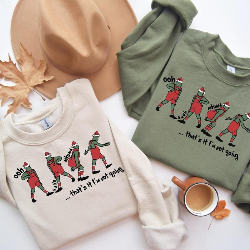That's It I'm Not Going Sweatshirt, Funny Christmas Crewneck for Women, Cute Holiday Sweater, Xmas Party Gift Tee style...