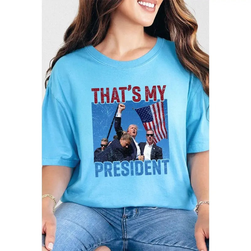 That's My President Comfort Colors Adult Ring-Spun Cotton Tee Hoodie, Sweatshirt | PodTeesHub.com