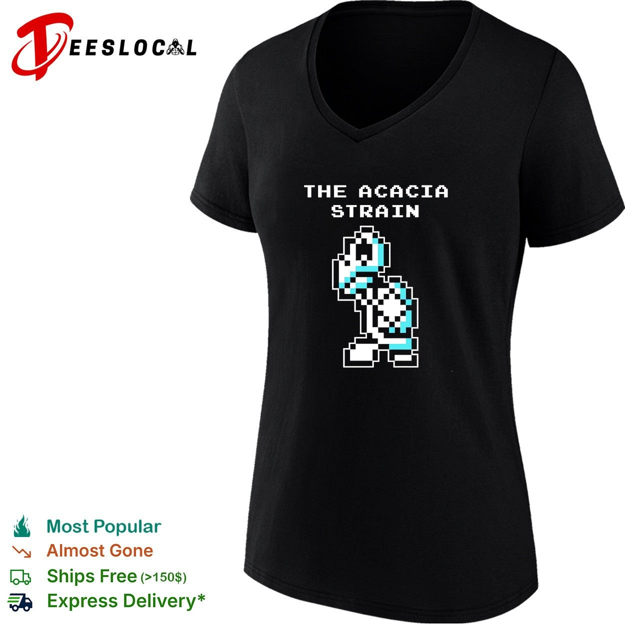 The Acacia Strain 8 bit pixel art robot shirt