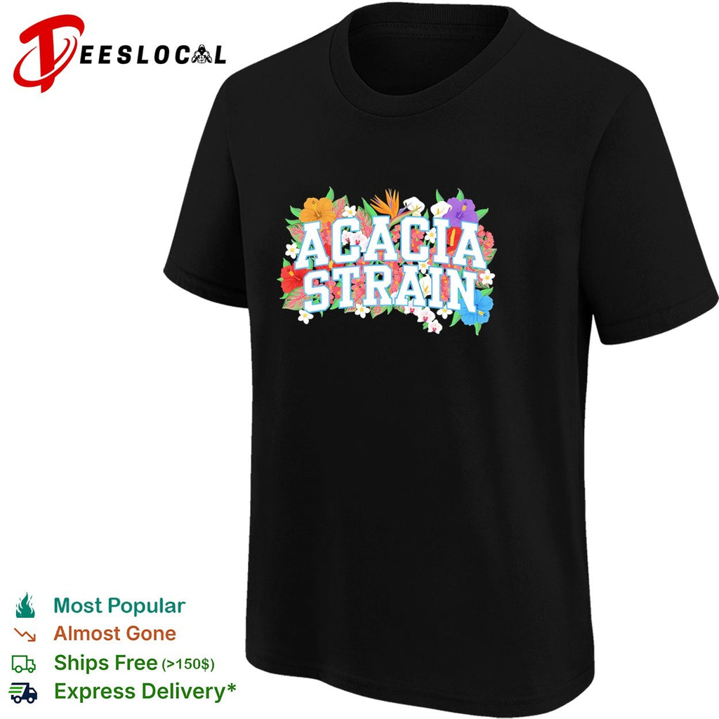 The Acacia Strain tropical flowers logo shirt