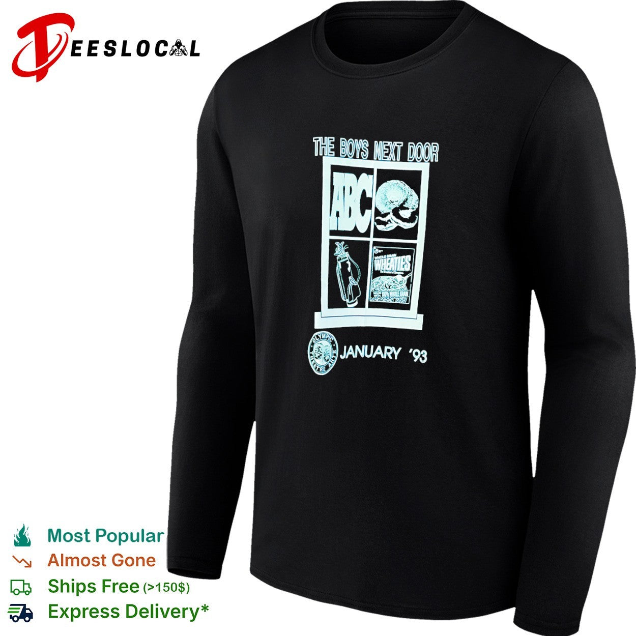 The Boys Next Door ABC Wheaties Olympic Theatre Arts January 93 window golf shirt