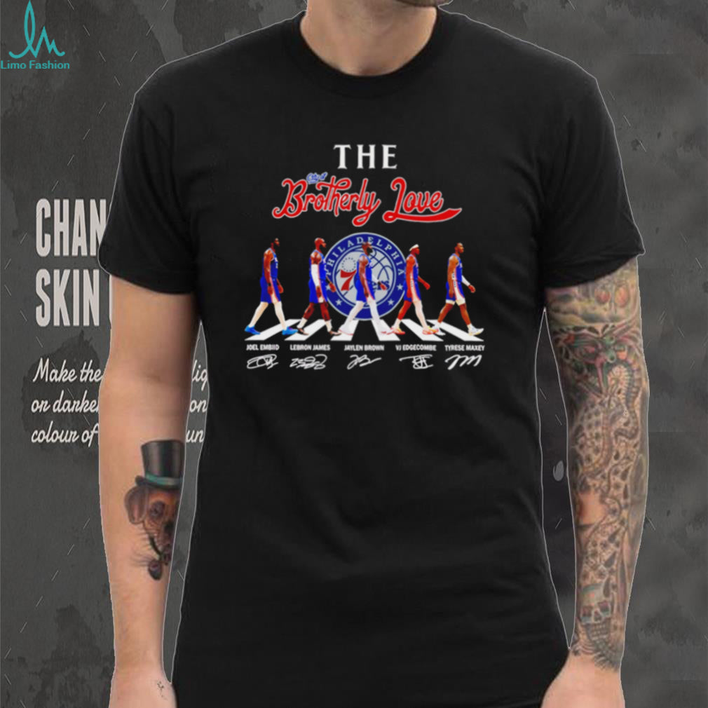 The Brotherly Love Philadelphia 76ers Lebron James abbey road signature shirt