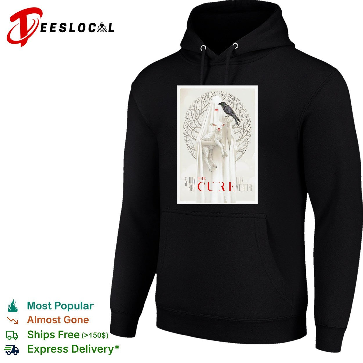 The Cure Rock Werchter July 5 2026 ghost holding lamb and raven concert shirt