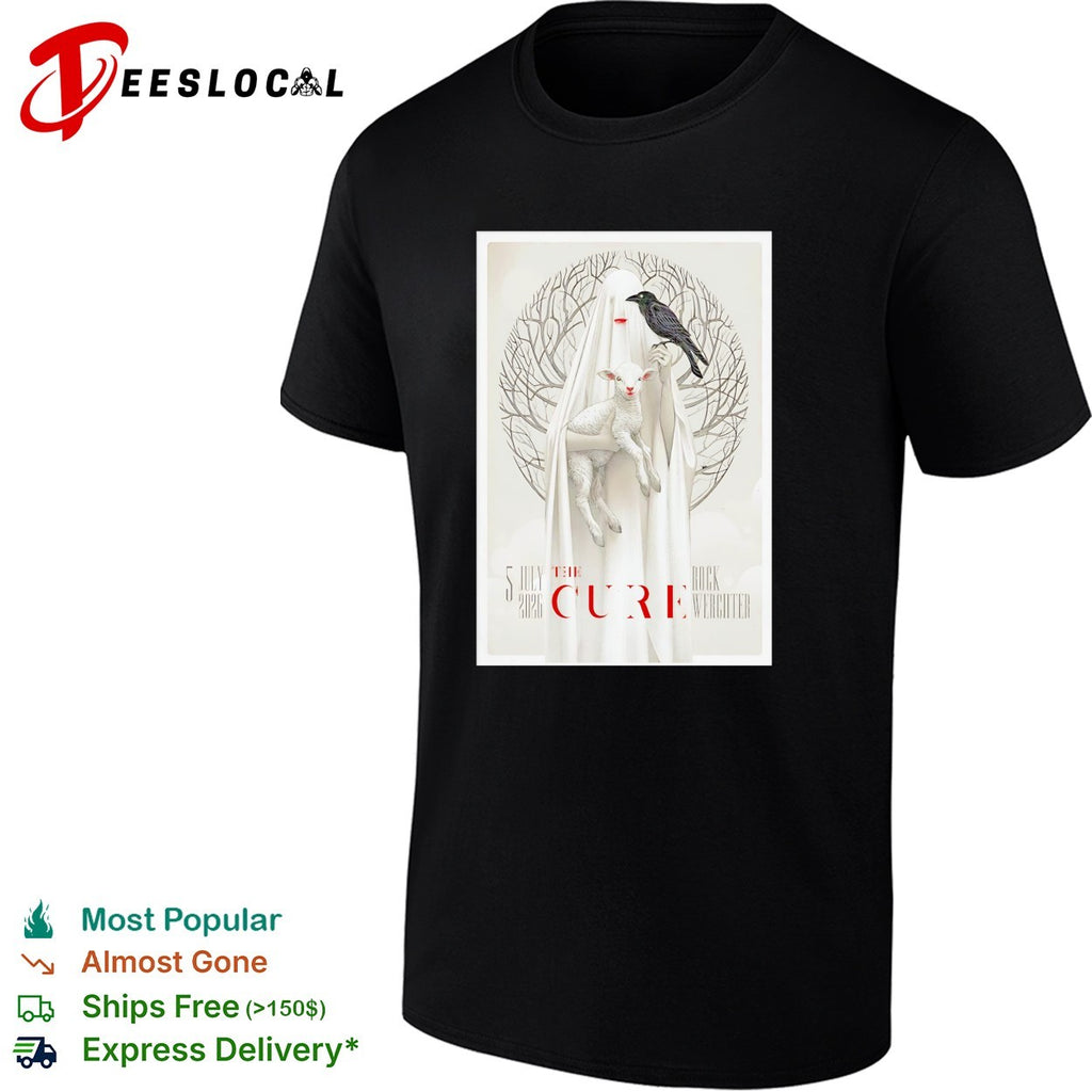 The Cure Rock Werchter July 5 2026 ghost holding lamb and raven concert shirt