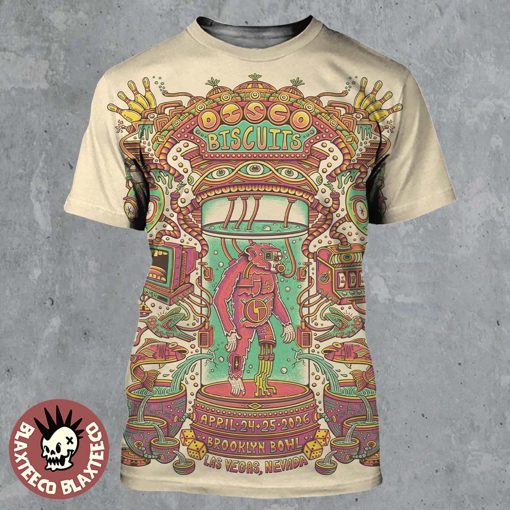 The Disco Biscuits Las Vegas Nevada 2025 Event Poster At Brooklyn Bowl On April 24 25 2026 All Over Print Shirt