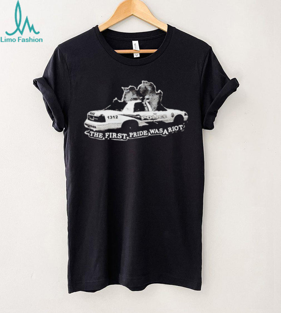 The First Pride Was a Riot Halftone Police Car shirt