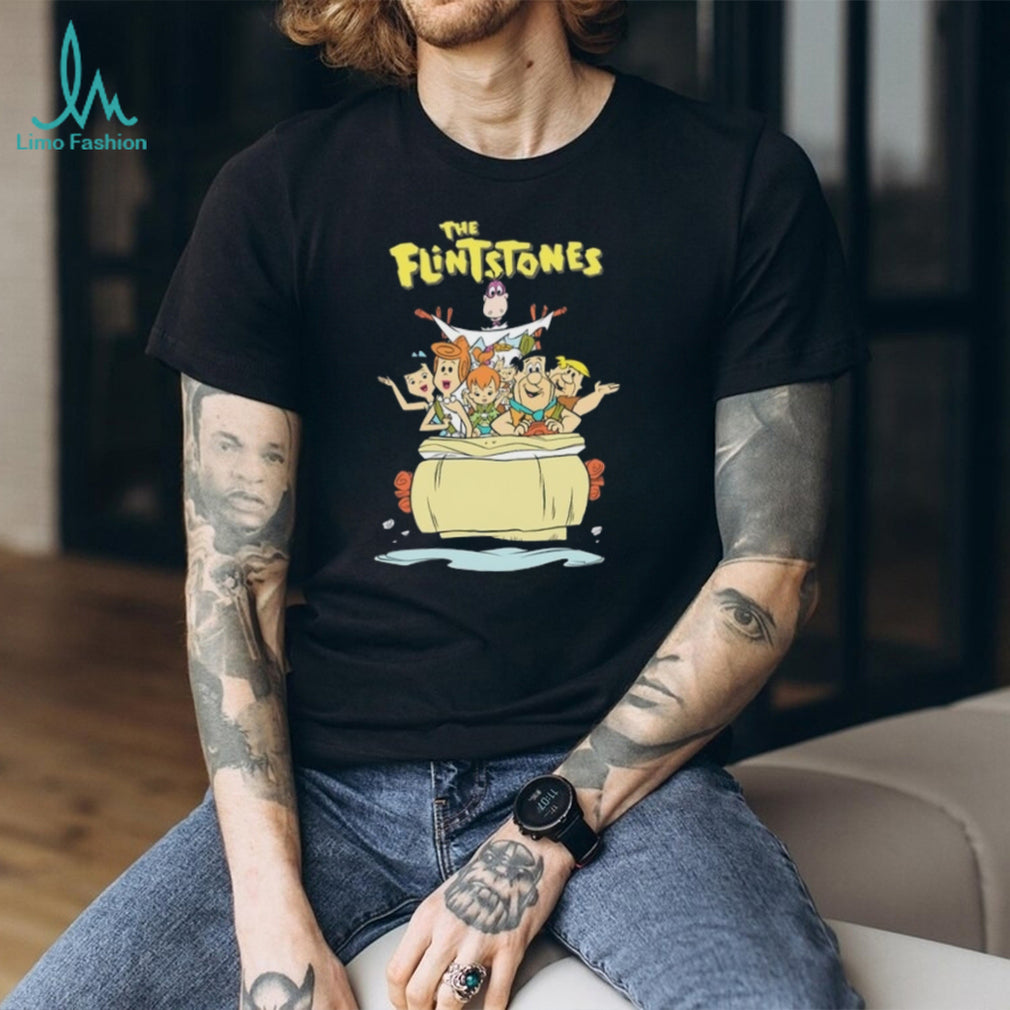 The Flintstones Stone Age Family Car Retro T Shirt