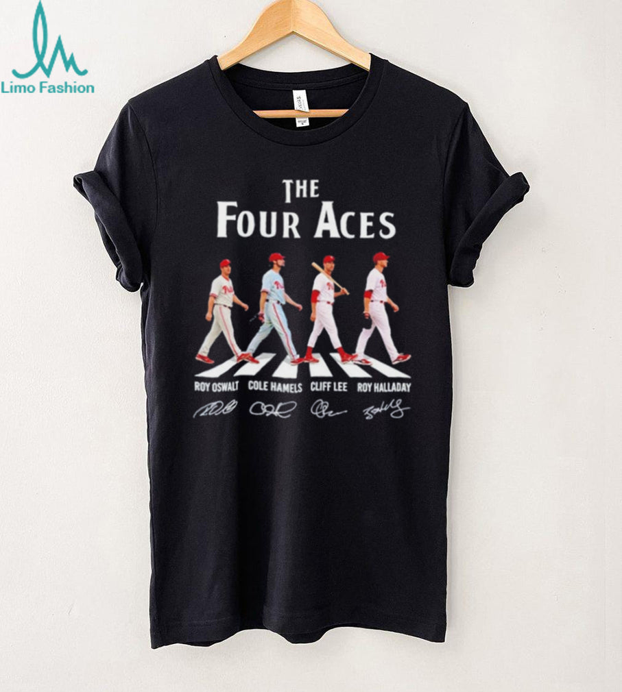 The Four Aces Roy Oswalt Cole Hamels Cliff Lee Roy Halladay Philadelphia Phillies Signature shirt