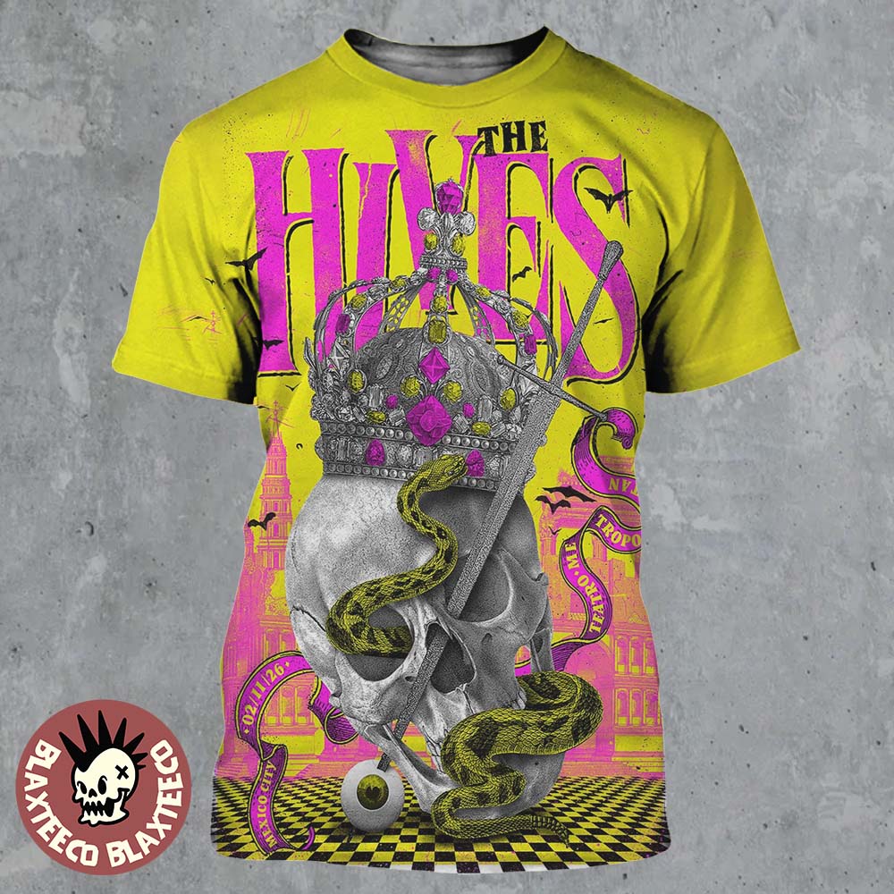 The Hives Mexico City 2026 Event Poster At Teatro Metropolitan On February 11 2026 All Over Print Shirt