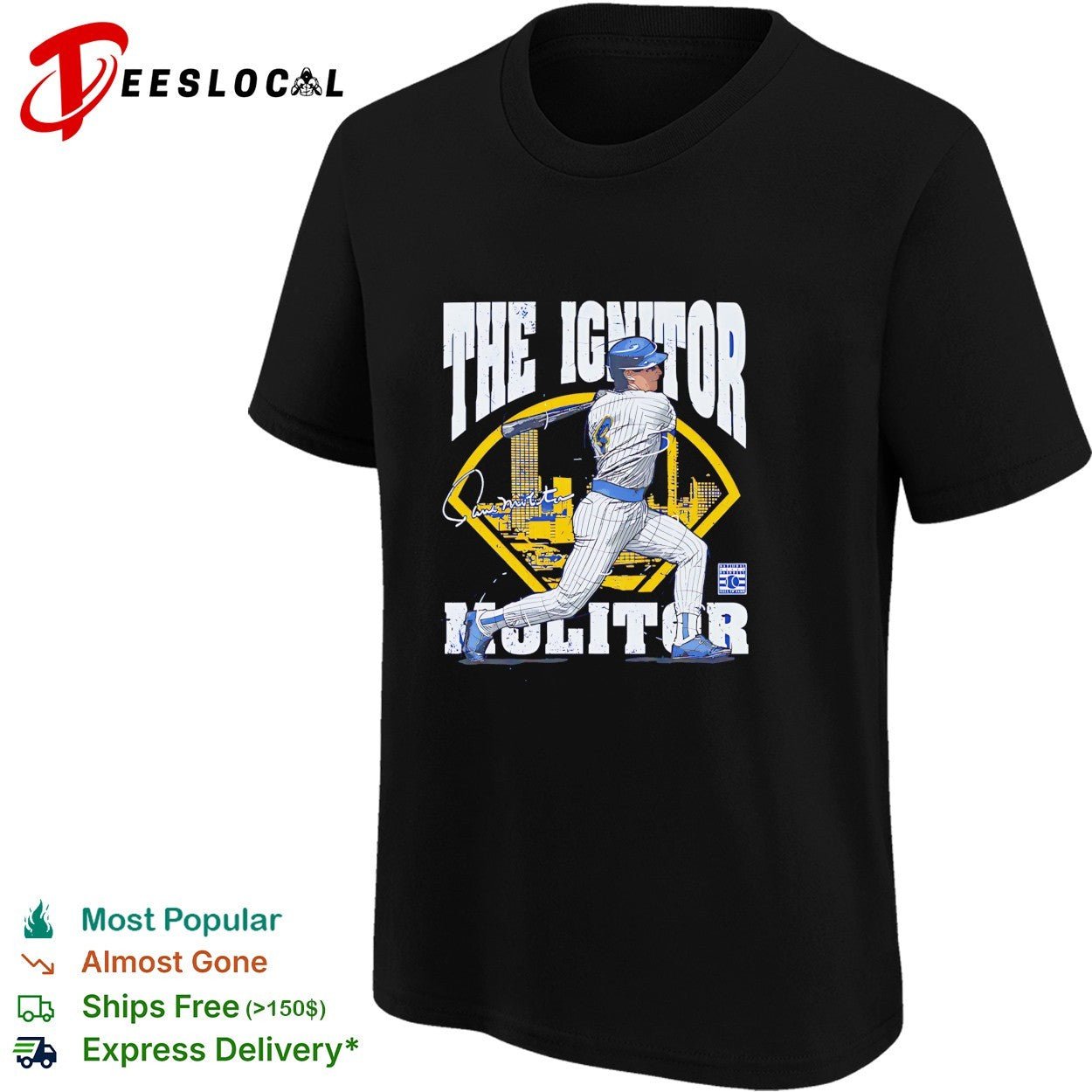 The Ignitor Paul Molitor number 4 Minnesota Twins baseball skylin signature shirt
