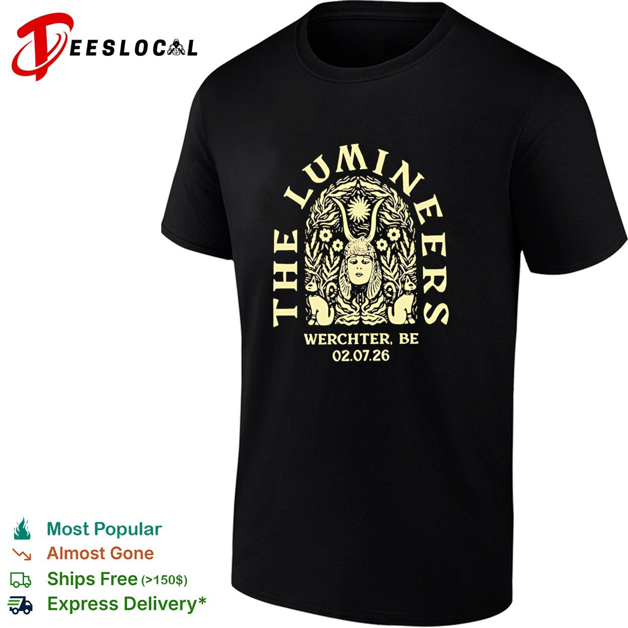 The Lumineers Werchter Belgium July 2 2026 concert shirt