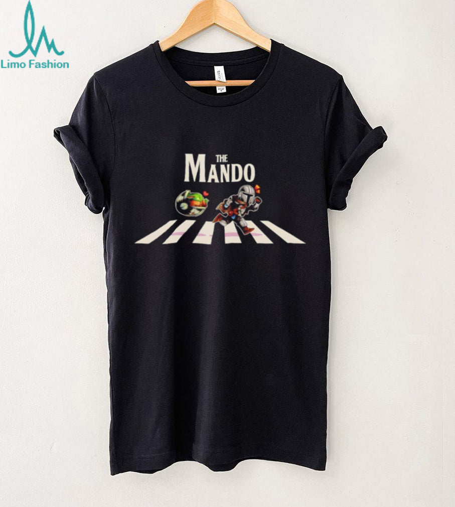 The Mando Grogu Abbey Road Crossing Sci Fi Parody T Shirt