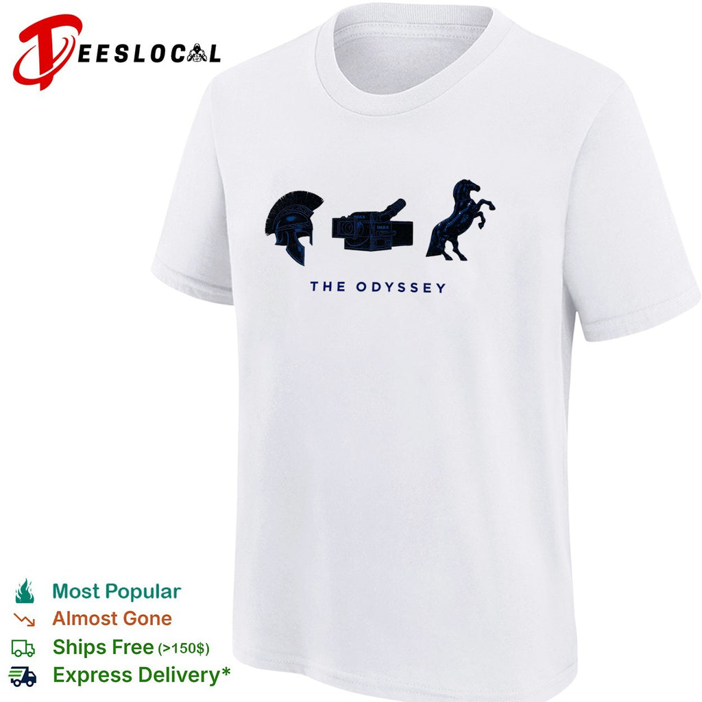 The Odyssey IMAX camera spartan helmet horse shirt