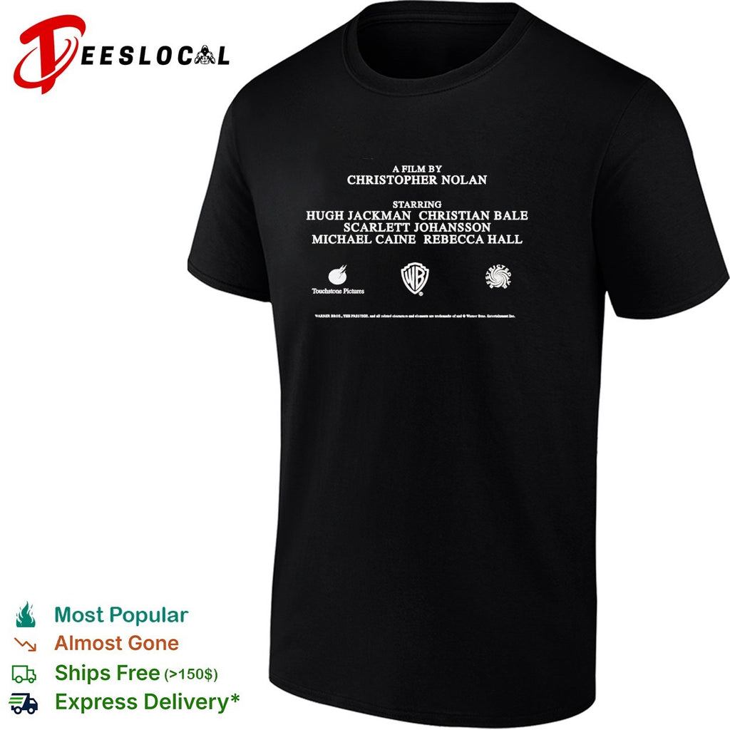 The Prestige Christopher Nolan Hugh Jackman Christian Bale cast credits shirt