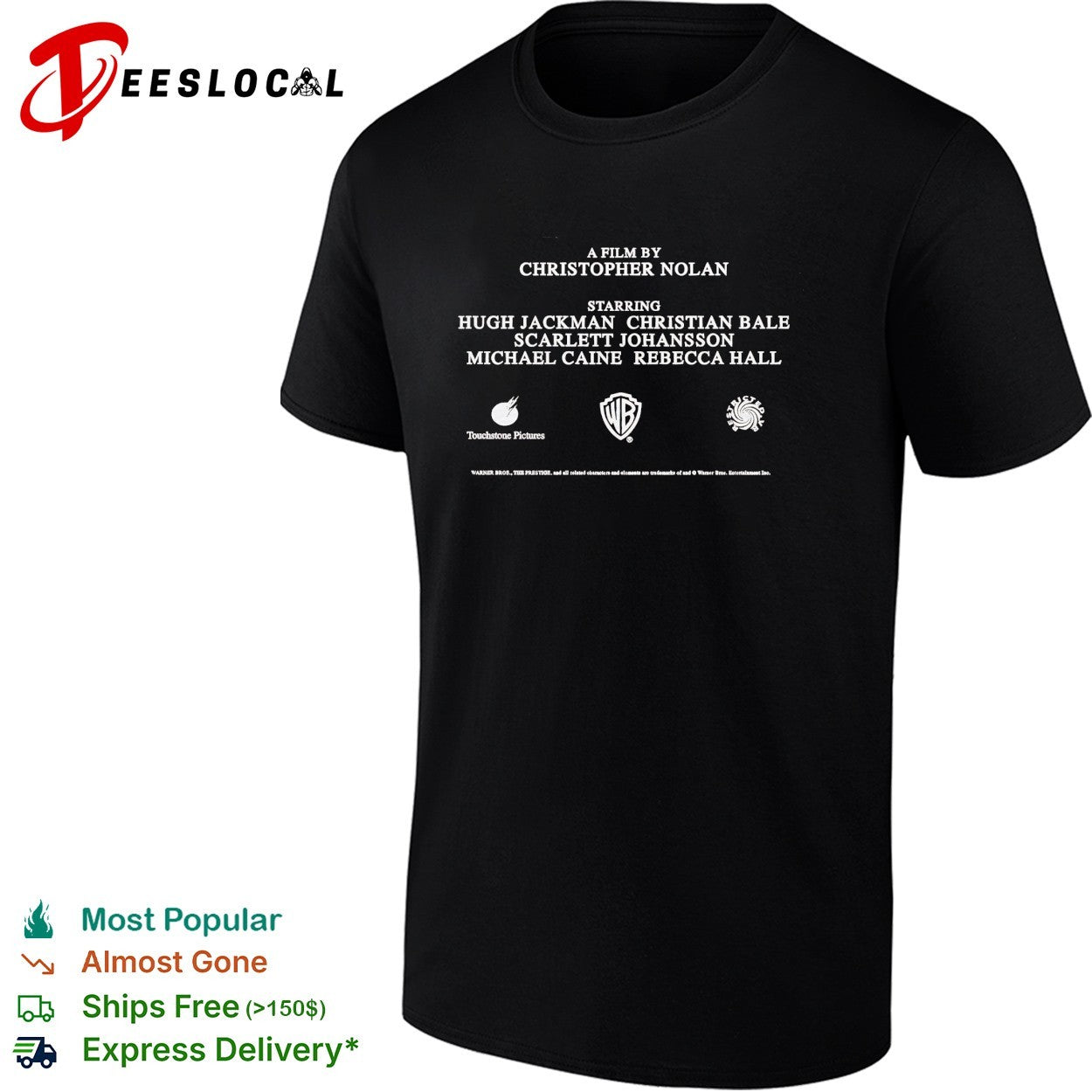 The Prestige Christopher Nolan Hugh Jackman Christian Bale cast credits shirt