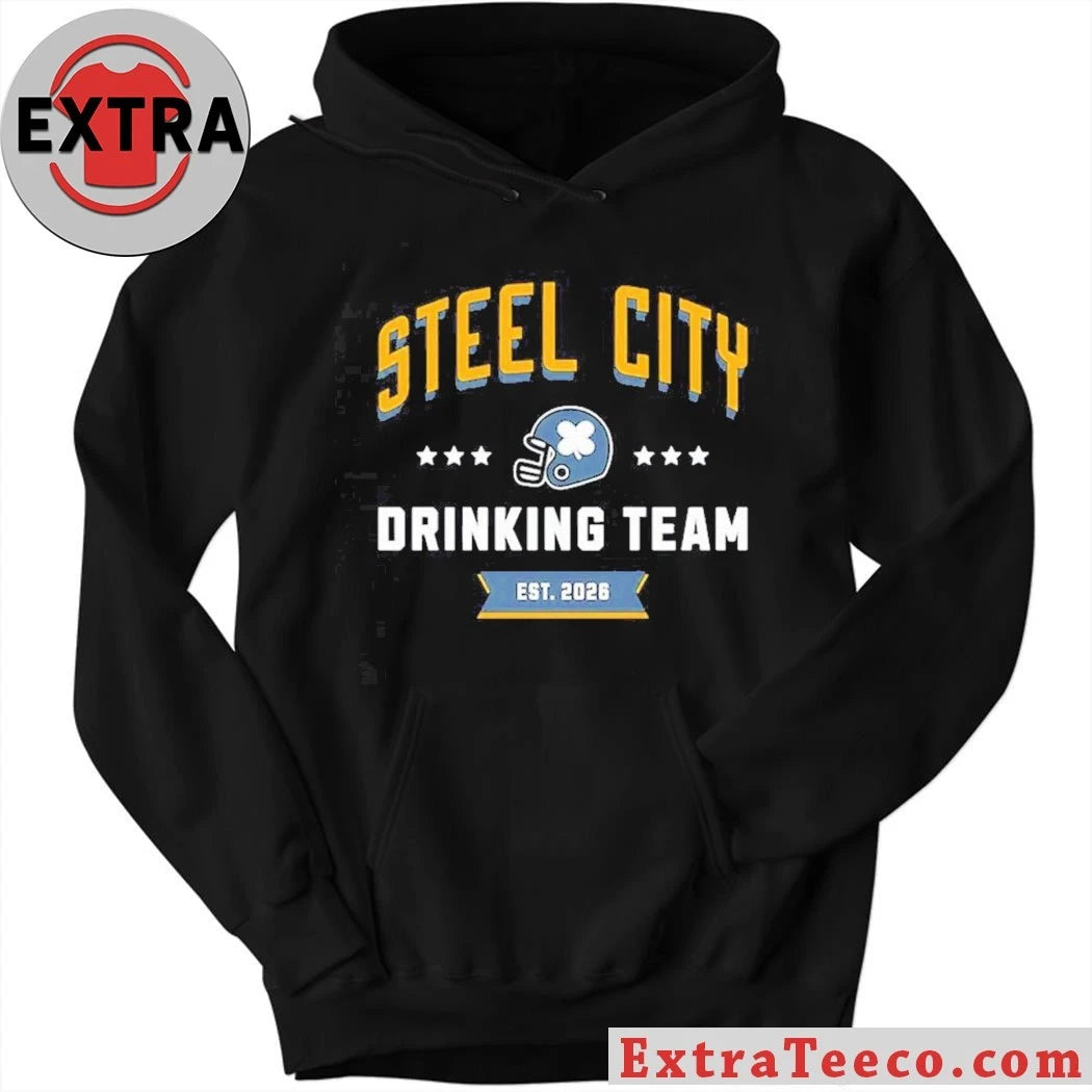 The Steel City Drinking Team t-shirt combines pride in the city of Pittsburgh with a spirit of camaraderie and fun