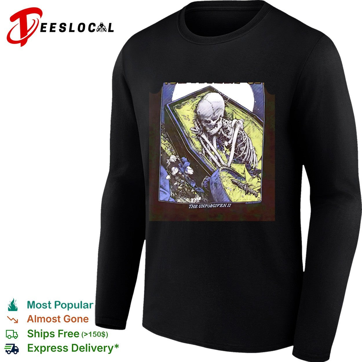 The Unforgiven II skeleton coffin shirt