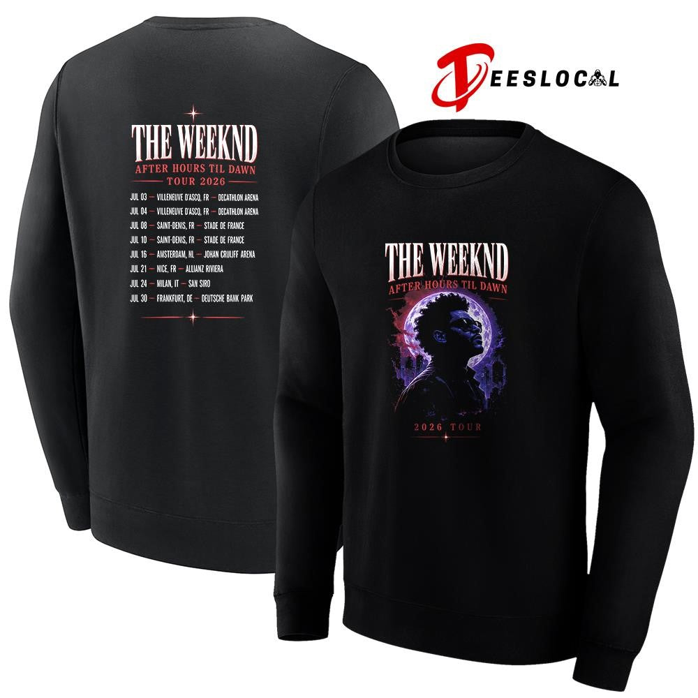 The Weeknd After Hours Til Dawn tour dates schedule graphic shirt