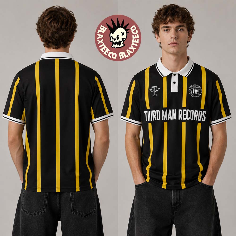 The White Stripes X Third Man Records Seven Nation Army FC 2026 Black And Yellow Company Football Jersey Kit