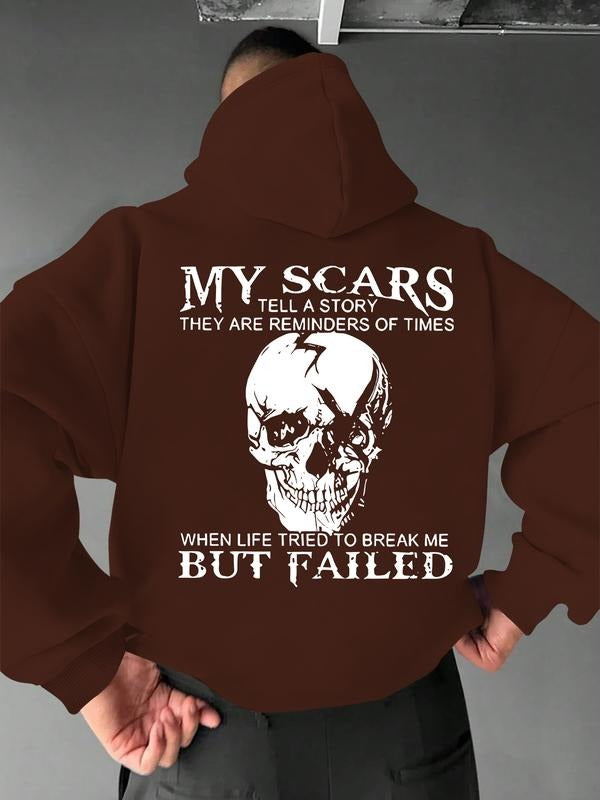 The new "My Scar" letter skull pattern print hooded sweatshirt, spring, autumn and winter trendy brand comfortable casual...