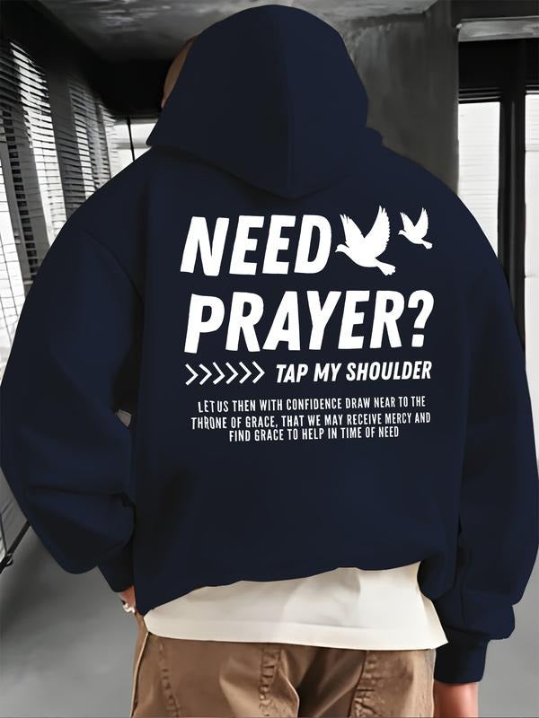 The new "Need to Pray? "Letter pattern printed hooded sweatshirt, spring, autumn and winter trendy brand comfort hoodie...