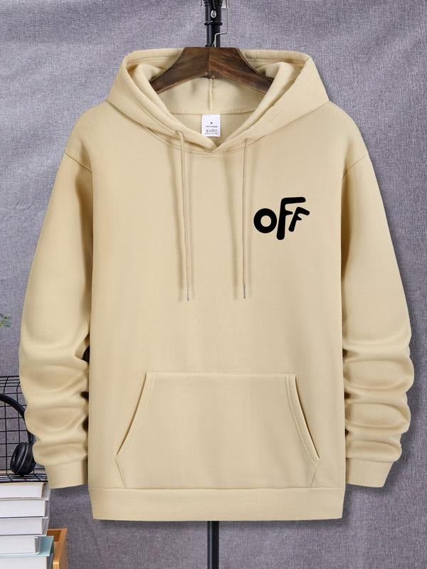 The new 'OFF' monogram print is a comfortable men's hooded sweatshirt and a loose fit for spring, autumn and winter solid...