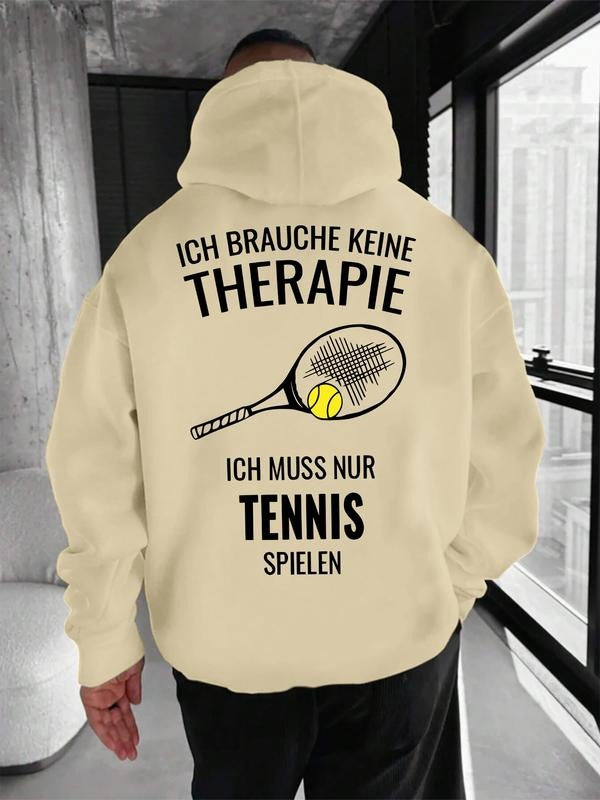 The new "no treatment required, only tennis" monogram printed hooded sweatshirt, spring, autumn and winter trendy brand...