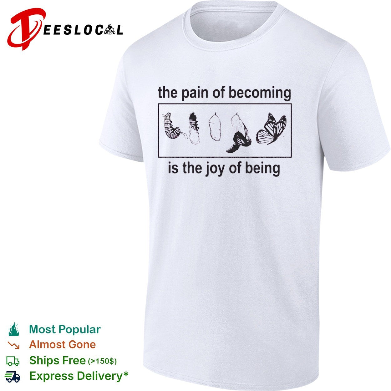 The pain of becoming is the joy of being Butterfly shirt