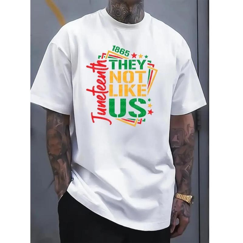 They Not Like Us Juneteenth Shirt, independence day Summer Fashion Men'S Casual Graphic T-shirts, Round Neck Short Sleeve...