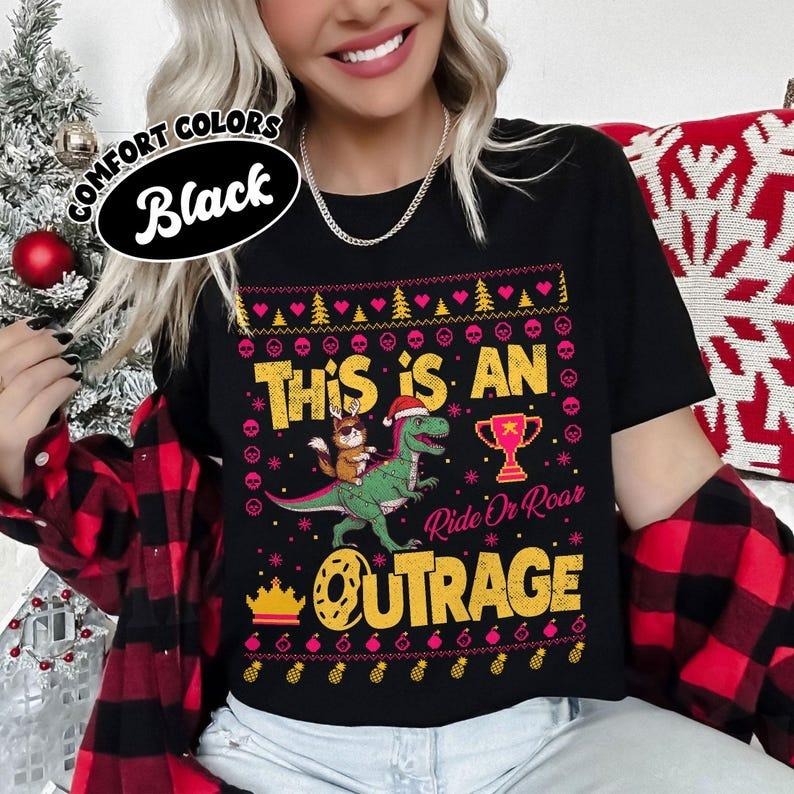 This Is An Outrage Comfort Colors Shirt, Princess Donut And Mongo Shirt, Dungeon Crawler Carl Fan Christmas Tee, Litrpg...
