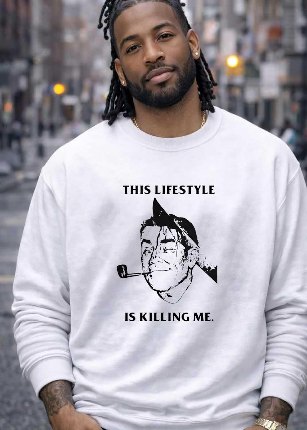 This Lifestyle Is Killing Me Man Smoking Pipe T-Shirt