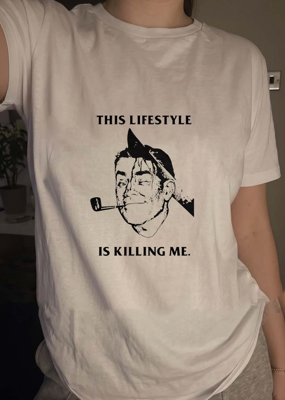 This Lifestyle Is Killing Me Man Smoking Pipe T-Shirt