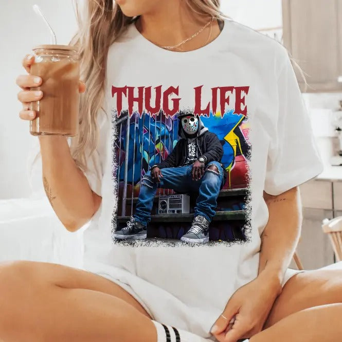 Thug Life H0rr0r Movie Bundle, S_cary Halloween Cotton Women & men Streetwear Tshirt Medium Hoodie, Sweatshirt